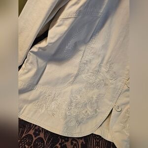 Elegant Cream Embroidered Women's Jacket